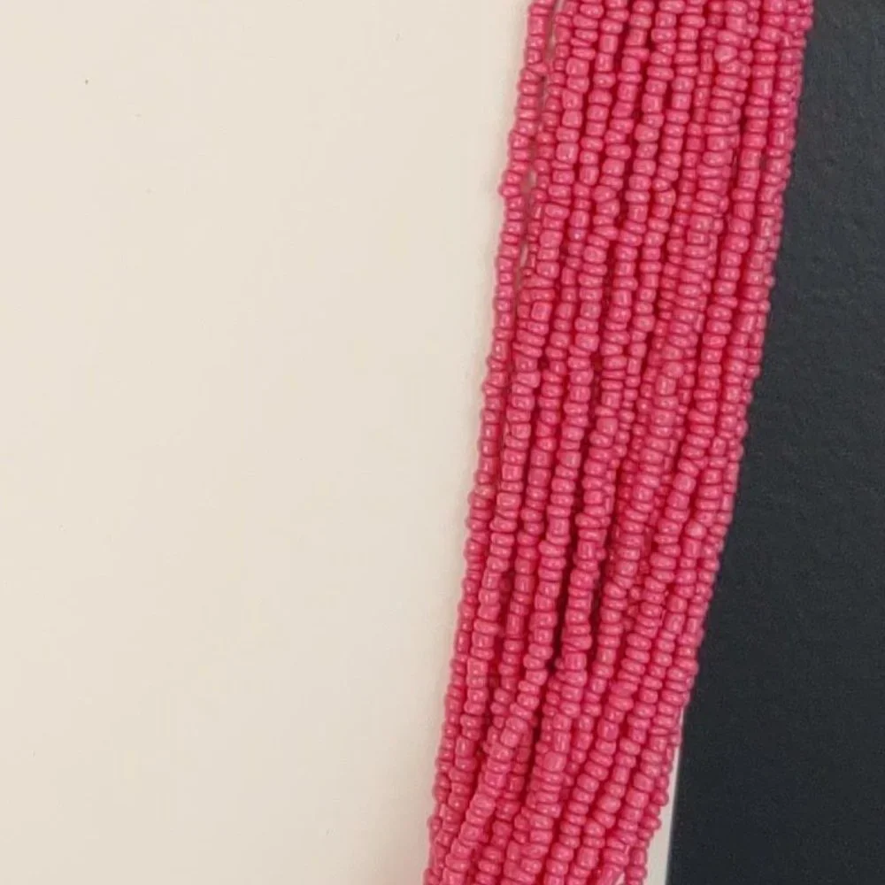 Vintage seed bead, silver and bead necklace